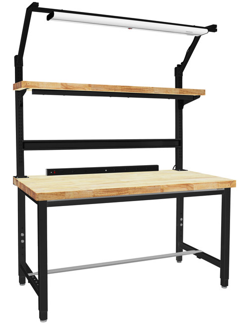 Kennedy Series Complete Workstation with Butcher Block Top - BenchPro