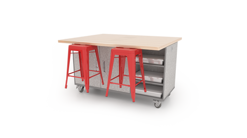 ED4 All Inclusive Butcher Block Top Table with High Pressure Laminate Base and Stools - CEF