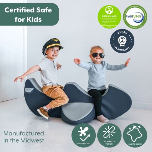 Rocket Double Rocking Airplane - Children's Factory CF805-522