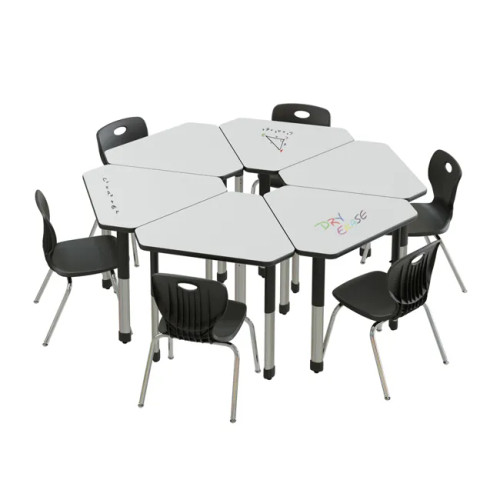 Diamond Deluxe Dry Erase Collaborative Desks and Student Chairs Package - Correll