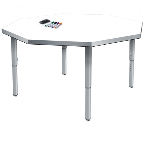 Velocity Octagon Shaped Dry Erase Activity Table with Adjustable Height - Allied USA VEL48OTDE
