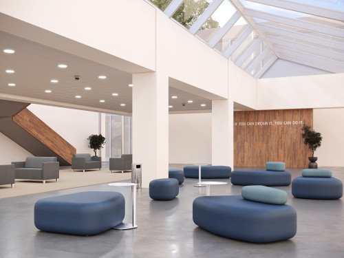 Environmental of Koa6 Pouf Ottoman - FlexxForm KOA6
**Props Not Included**