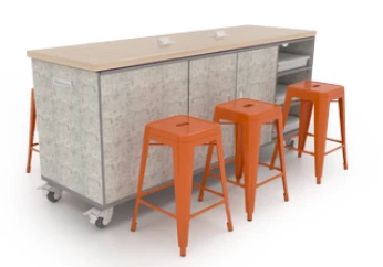 ED Original Flush Butcher Block Top Table with High Pressure Laminate Base - CEF
Shown with Stools (sold separately)