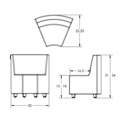 Smith System Flowform Modular 45-Degree Seat