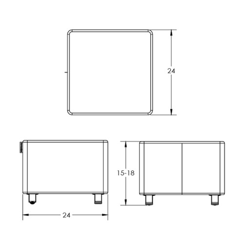 Smith System Flowform Modular Square Ottoman 