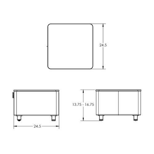 Smith System 5602 Flowform Modular Square Ottoman + Surface 