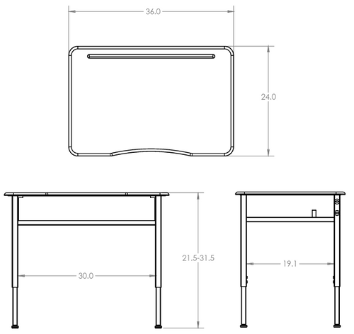 Smith System 01286PLASTIC Planner ADA Rectangle Hard Plastic Student Desk