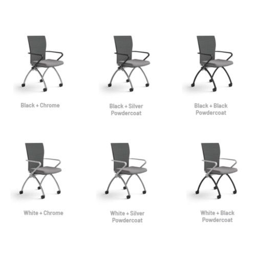 Valore Nesting High-Back Training Chair with Arms Pack of 2 - Safco TSH1