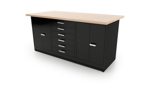 CEF FORGE-FP-3EB-DD-6D-DD Forge Butcher Block 3 Pod Work Station