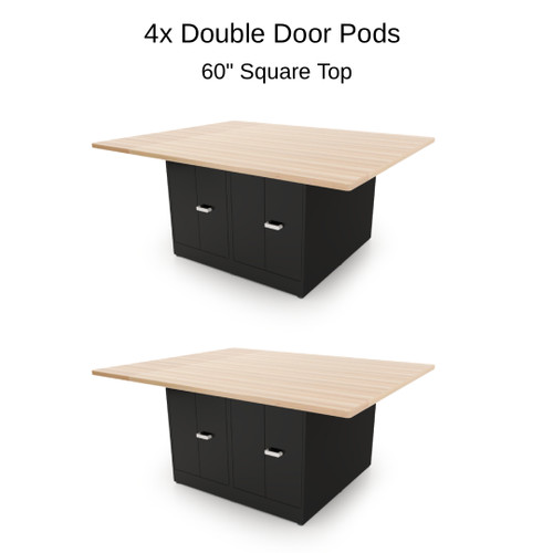 CEF FORGE-FP-4EB-DD-DD-DD-DD Forge Butcher Block 4 Pod Work Station with 60" Top