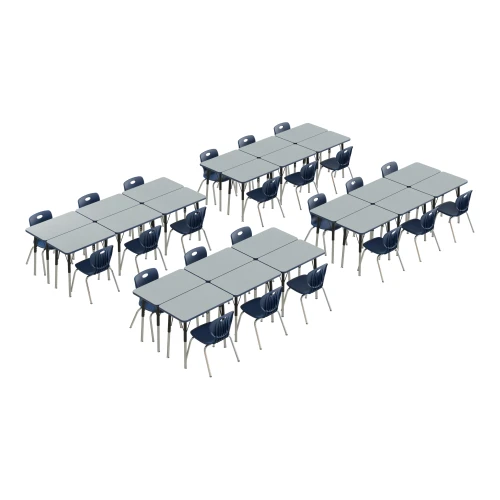 Correll Corrella Rectangle HPL Student Desks and Chairs Package