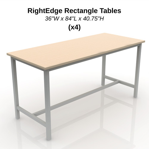FurnitureLab RightEdge Rectangle Table - 84"L