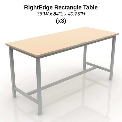 FurnitureLab RightEdge Rectangle Table - 84"L