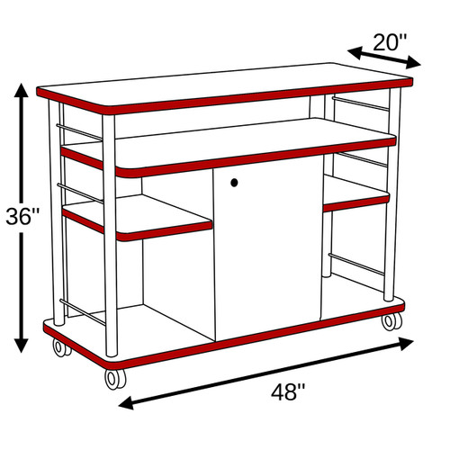 Paragon CYC-MSC204836 Cycle Series Mobile Storage Credenza