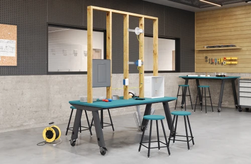 USA Capitol TradeBench Spark Table and Stools Bundle