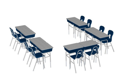 Columbia Open Front Desk and Classic Comfort Chair Classroom Package
Showing Set of 10 Desks and Chairs