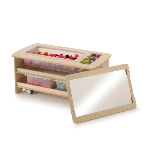 Copernicus W-B-SWTT-T1C Seoras Birch Sensory Table - Toddler - Casters - Extra Tubs