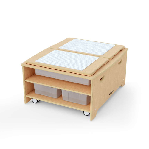 Copernicus W-B-DSWTT-T1C Seoras Birch Double Wide Sensory Table - Toddler - Casters - Storage Bins
**Optional** Casters and Storage Bins Sold Separately