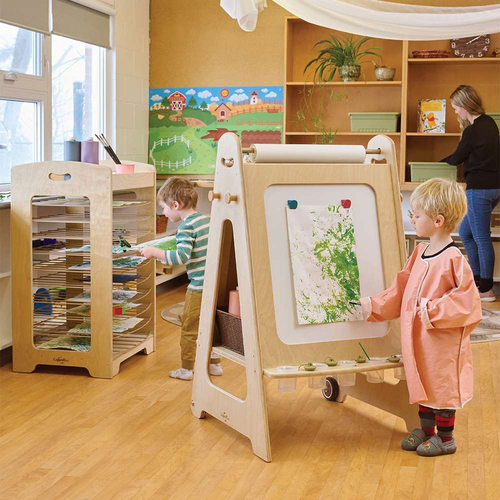 Environmental of Copernicus W-B-PE Seoras Birch Double Sided Painting Easel
**Props Not Included**