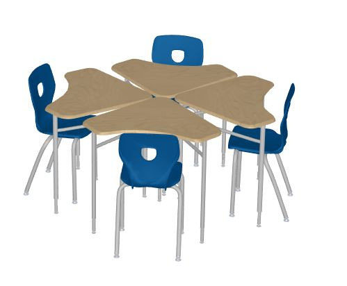 Columbia Tri Corner Desk and Silhoflex Stacking Chair Classroom Package