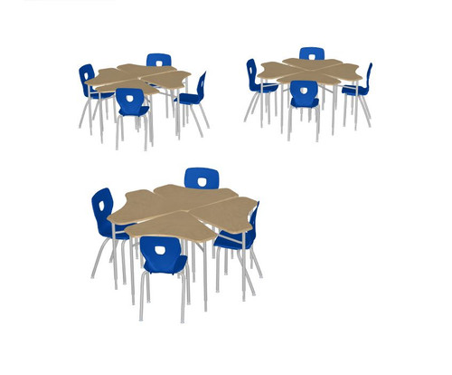 Columbia Tri Corner Desk and Silhoflex Stacking Chair Classroom Package