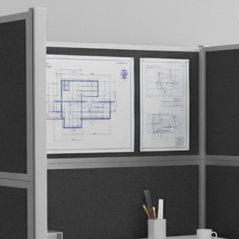 Tackable Fabric - Screenflex OFCS Officeflex Single U-Shape Cubicle Divider
