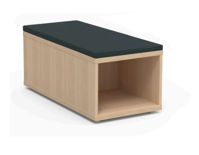 KI CLCR1U Clamber One-Tier Dual-Sided Cubby Seat — Upholstered Top
