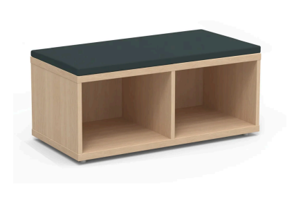 KI CLCR3U Clamber One-Tier Two Cubby Seat — Upholstered Top