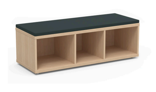 KI CLCR4U Clamber One-Tier Three Cubby Seat — Upholstered Top - No Totes