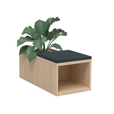 KI CLCR1PU Clamber One-Tier Cubby Seat and Planter — Upholstered Top