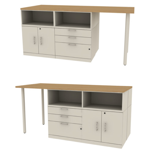 Great Openings DWS260508-TW-5 Collaboration Island Double Sided Overhang Workstation