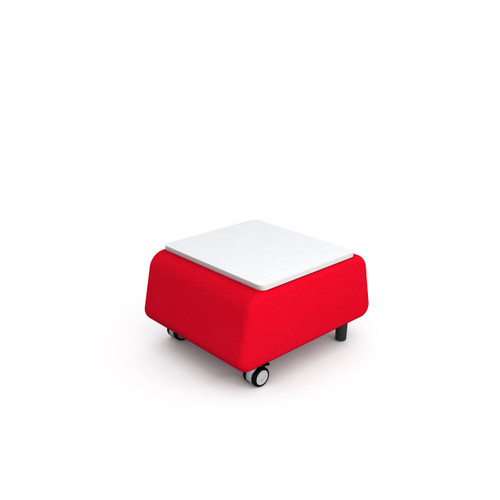 Paragon MOTIV 2.0 Soft Seating Single Straight Bench with Laminate Top - MTV10BW15C / 16"H w/ Casters