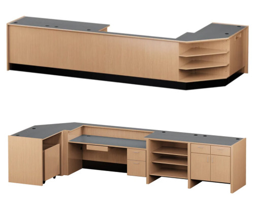 Russwood Trinity Series L-Shaped Circulation Desk