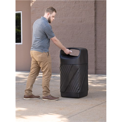 Environmental of Safco 9371BL Twist Waste Receptacle Closed Top 32 Gallon