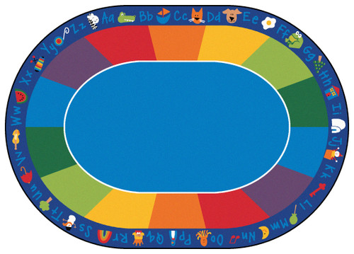 Carpets For Kids 9616 Premium Fun with Phonics Oval 7'6"W x 12'L