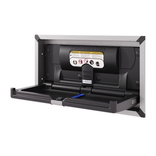 Sova Origin Horizontal Baby Changing Station with Stainless Steel Recessed Frame 10HR0012 - Black / Stainless Steel