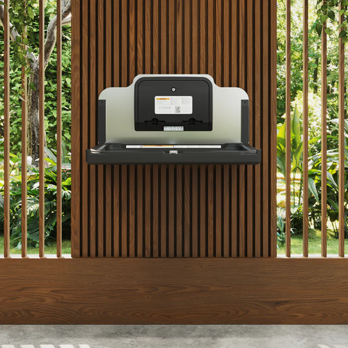 Sova Element LX Horizontal Baby Changing Station with Liner Dispenser and Backsplash 20HS0402 - Black