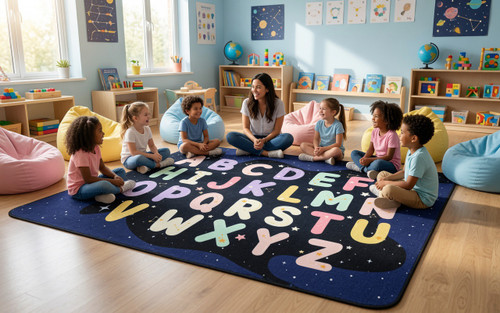 Flagship FA3432-32FS Out of This World Space Constellation ABC's - 6'W x 8'4"L