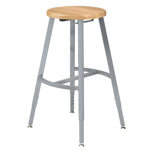 NPS Titan Butcherblock Seat Adjustable Height Stool