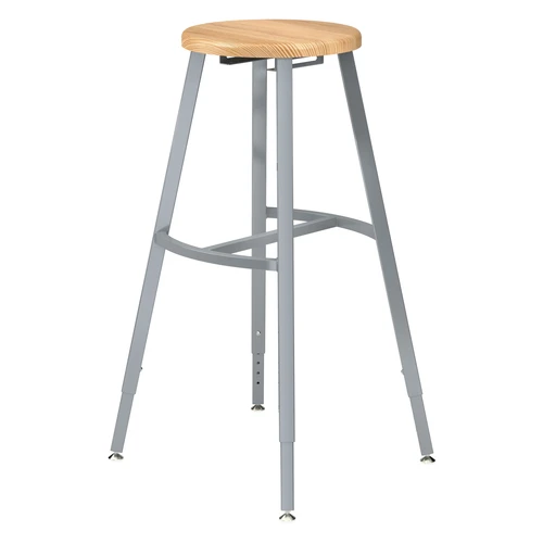 NPS Titan Butcherblock Seat Adjustable Height Stool