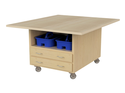 Hann AWS-2D2T-P High Pressure Laminate Crafts and Project Workstation with Tote Caddies - Casters / Maple Grain
**Optional Casters Sold Separately**