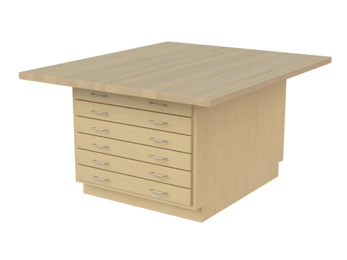 Hann AWS-33OBCPST Butcher Block Art and Printmaking Workstation with Portfolio Storage