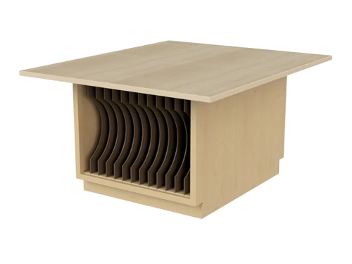 Hann AWS-33OBCPST-P High Pressure Laminate Art and Printmaking Workstation with Portfolio Storage - Maple Grain