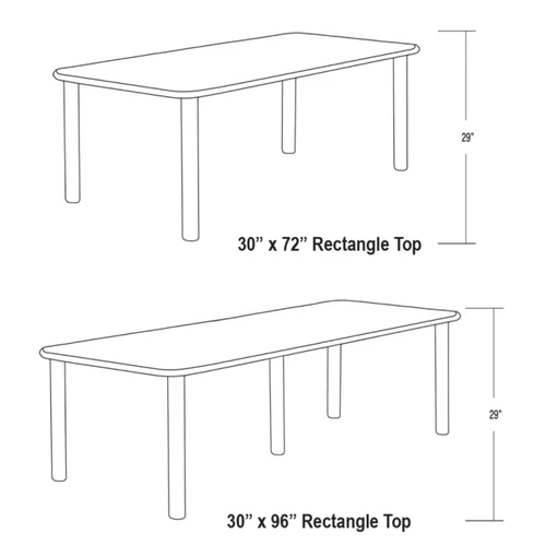 Cortech Endurance Rectangle Steel Leg Table