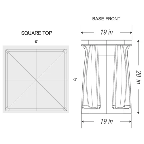 Cortech Endurance Square Cylinder Base Laminate Table