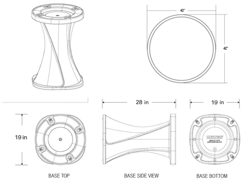 Cortech Endurance Round Cascade Base Laminate Table