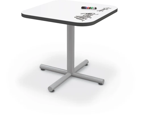 MooreCo Inklud Square Dry Erase Fixed Height X-Base Table - 29"H