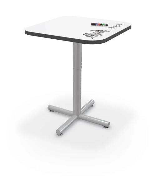 MooreCo Inklud Square Dry Erase Adjustable Height X-Base Table