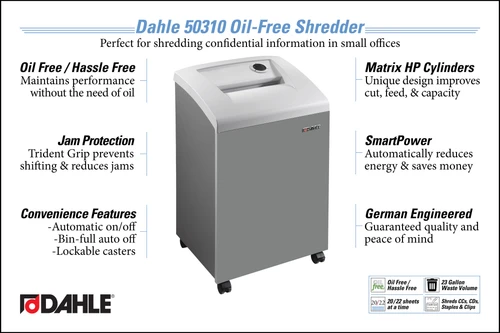 Dahle 50310 Oil Free Small Office Shredder