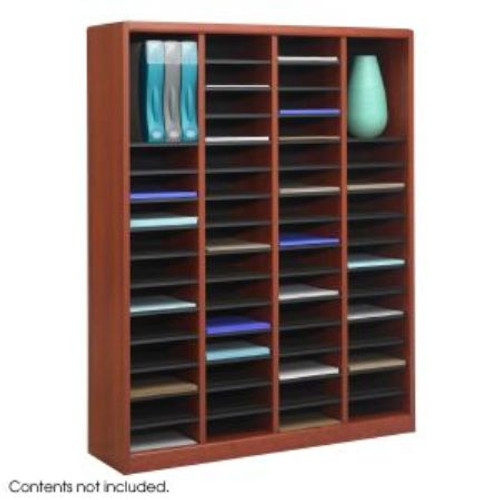 Safco 9331 EZ Stor Wood Literature Organizer 60 Compartments